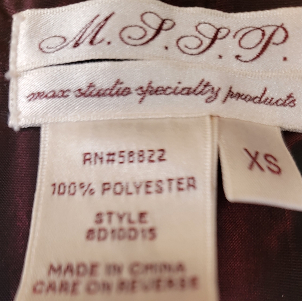 Max Studio Specialty Products maroon metallic mini skirt size XS. - Picture 4 of 5